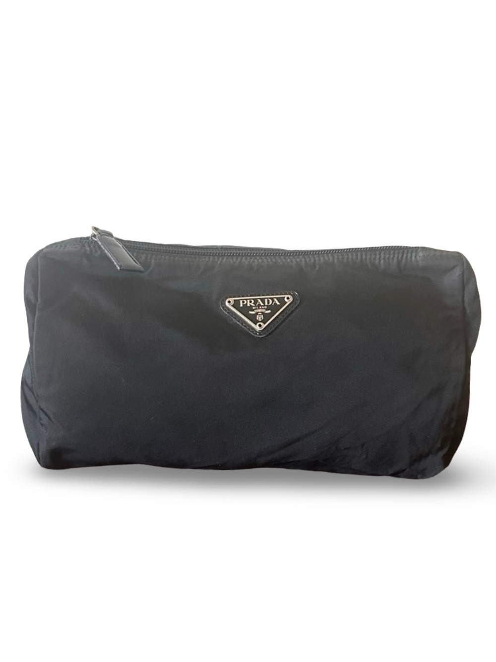 Authentic Prada Black Tessuto Nylon Cosmetic/Versitle Pouch Bag 10x8
